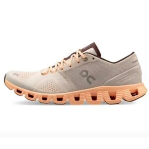 On Cloud X Cloudflyer Sneakers - Cream, Orange and Burgundy Size 11 Women